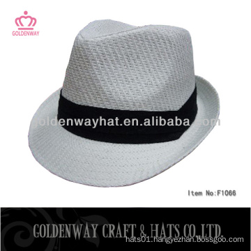 white fedora hats natural paper straw cheap for promotion